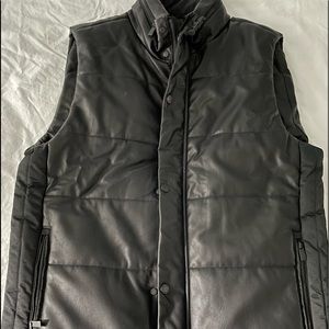 Puffer vegan leather vest, water resistant. Purchased at Macys.